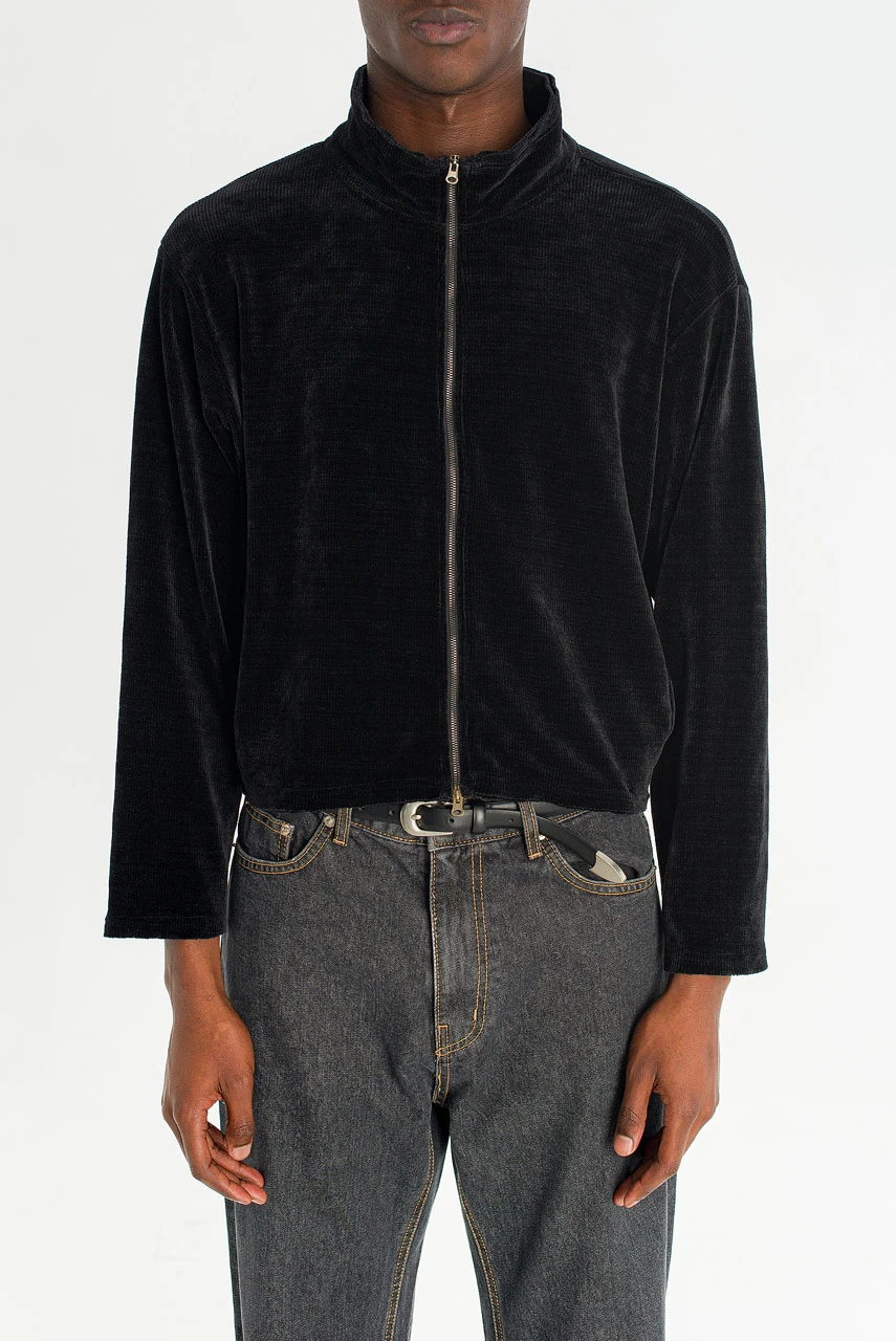 Menswear | Raw-Cut Funnel Sweat, Black