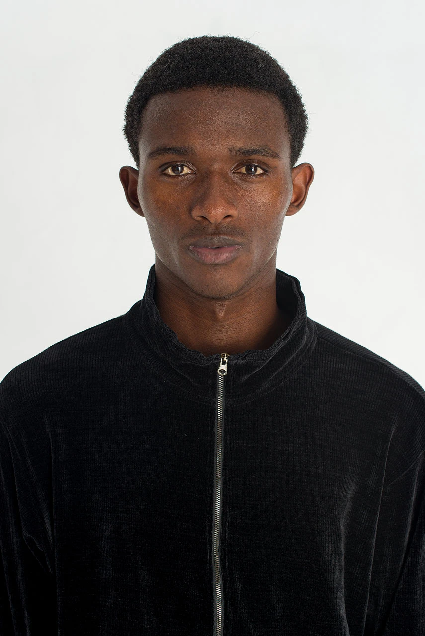 Menswear | Raw-Cut Funnel Sweat, Black