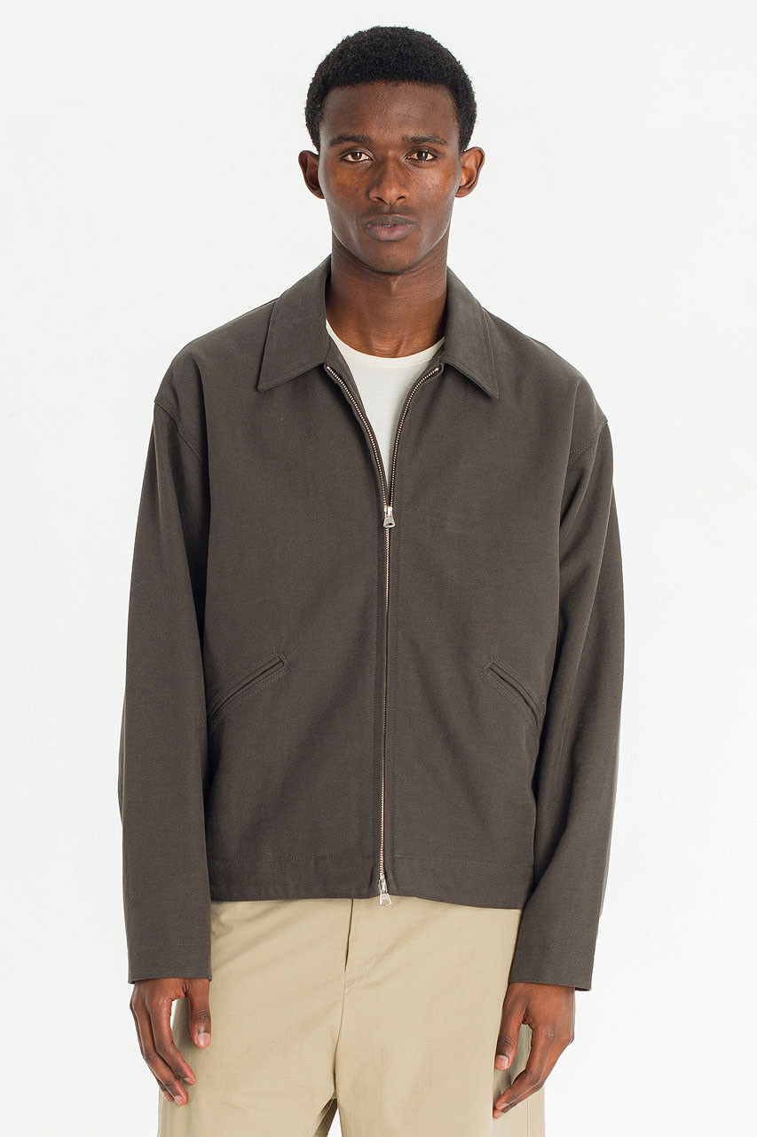 Menswear | Cotton Swing-Top Jacket, Grey Brown
