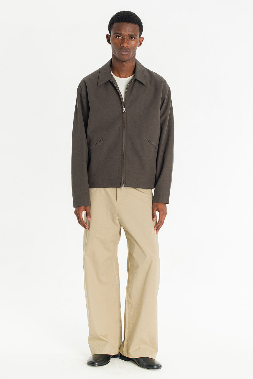 Menswear | Cotton Swing-Top Jacket, Grey Brown