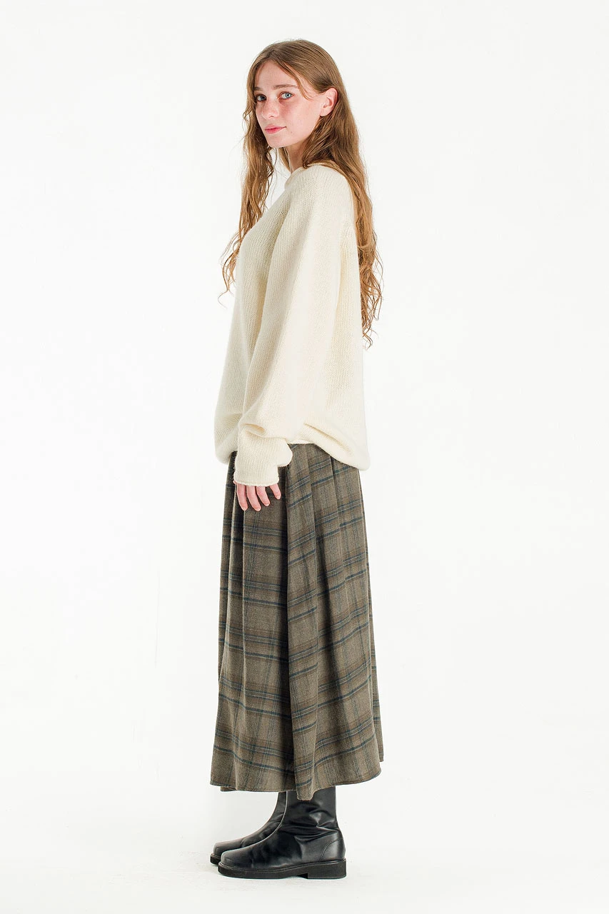 Boat Neck Wool Boxy Jumper, Ivory