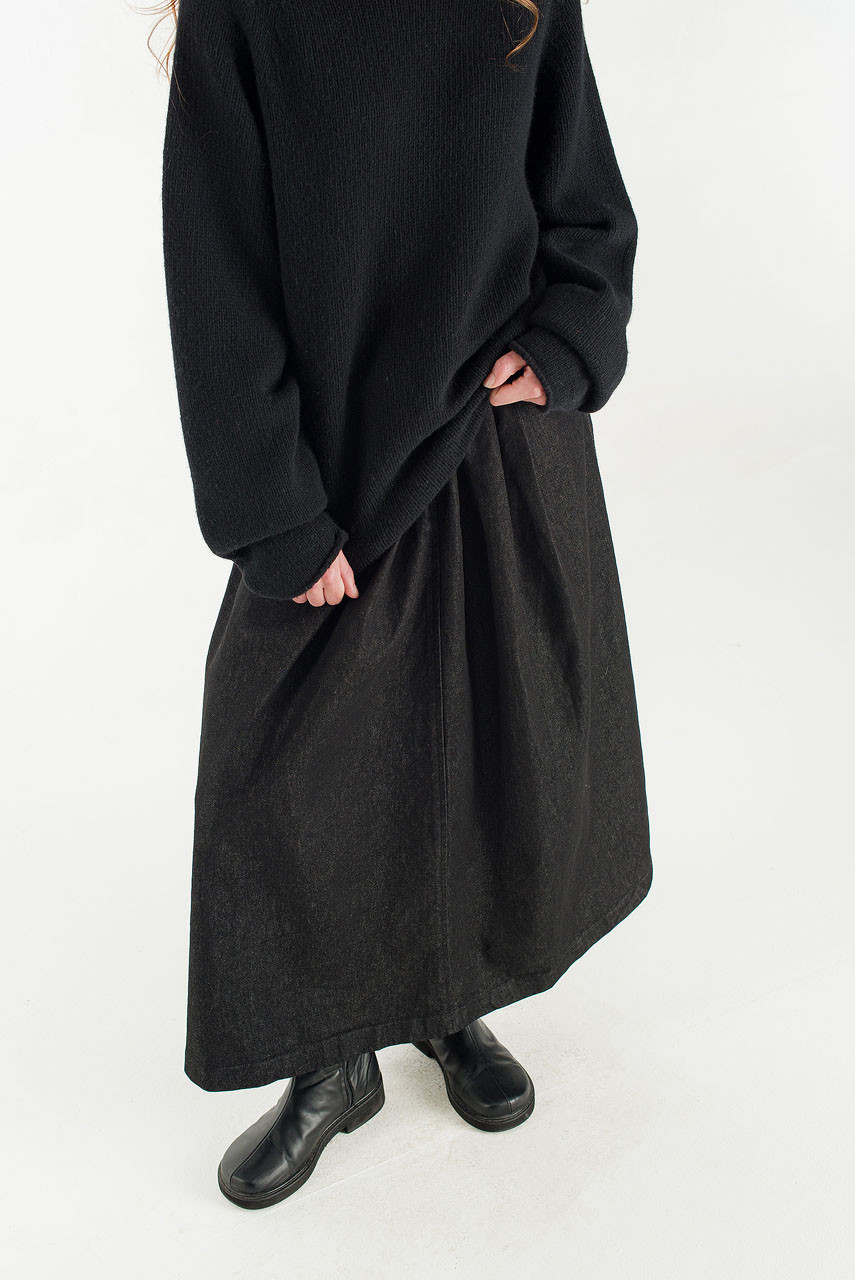 Boat Neck Wool Boxy Jumper, Black