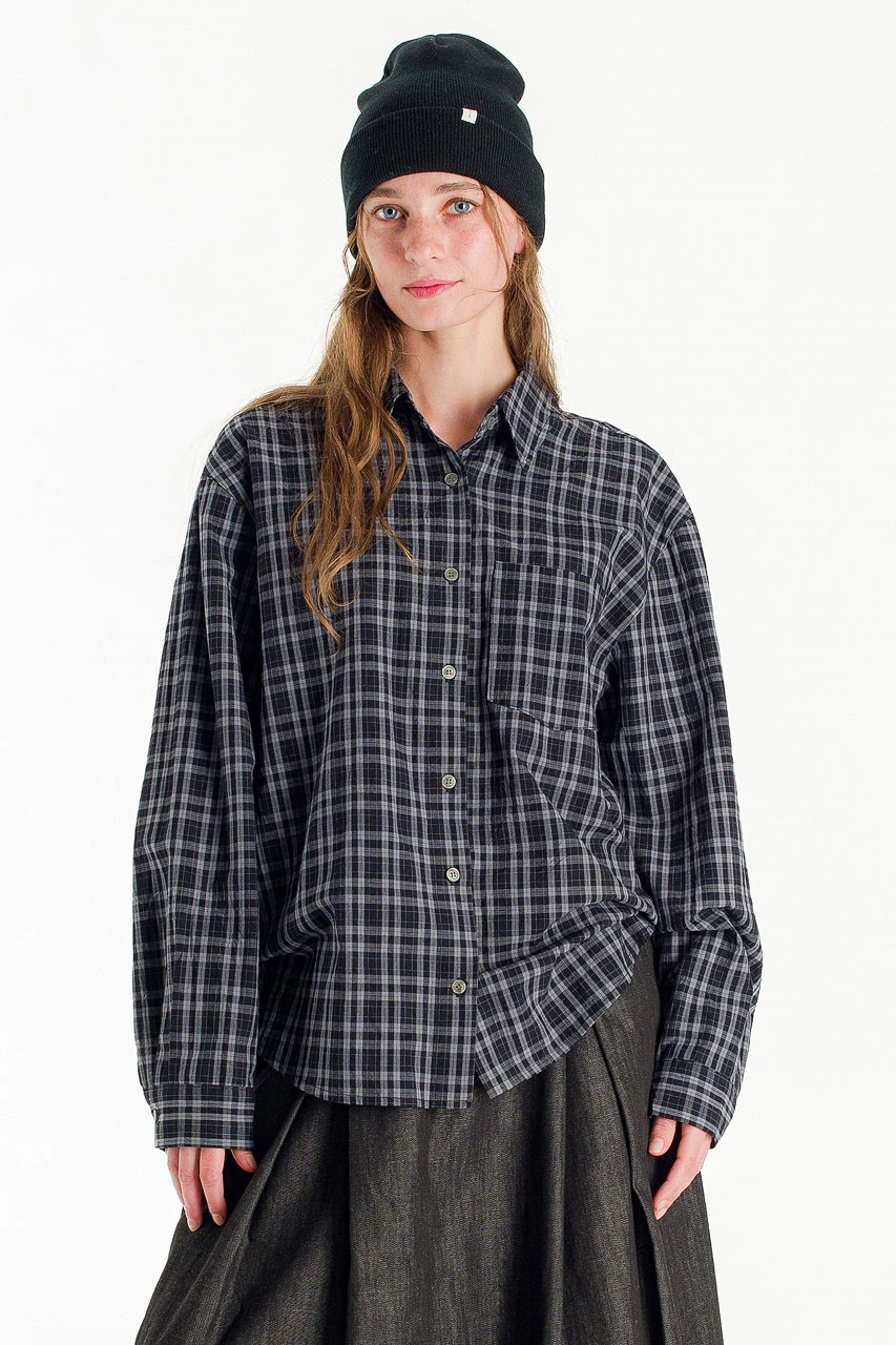 Dusk Check Shirt, Black