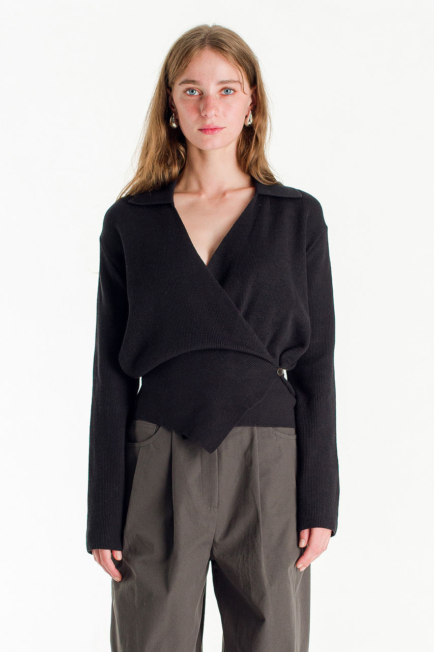 Marden Wrap Knit, Black