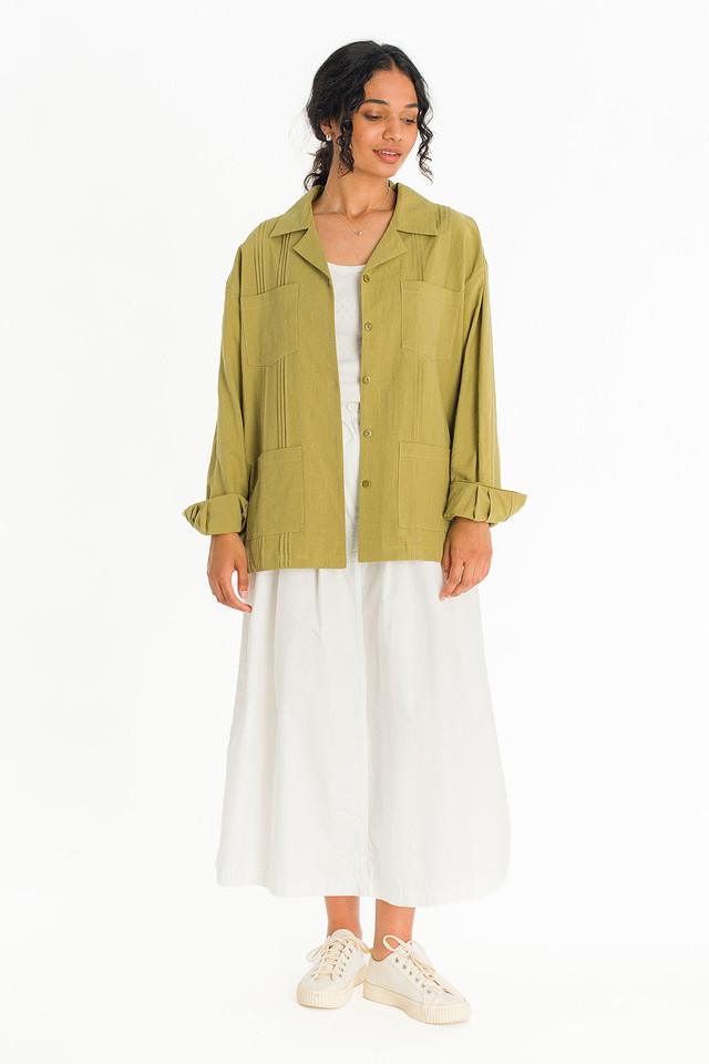 Akari Pintuck Linen Blend Jacket