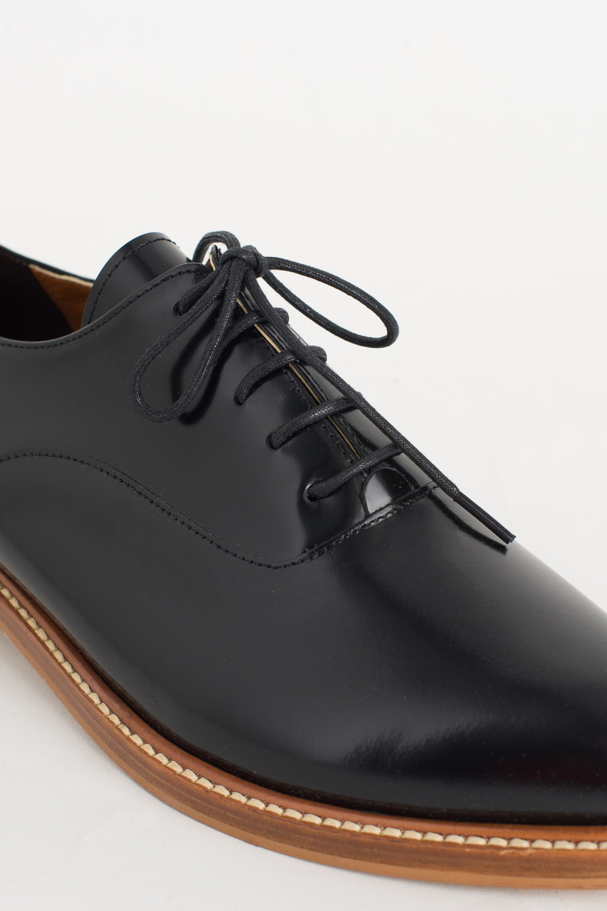 Pointed Oxford Shoes, Black