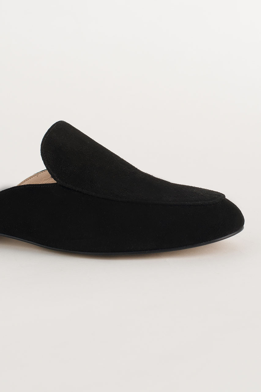 Simple Suede Sliders, Black