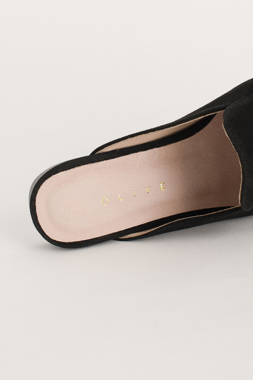 Simple Suede Sliders, Black