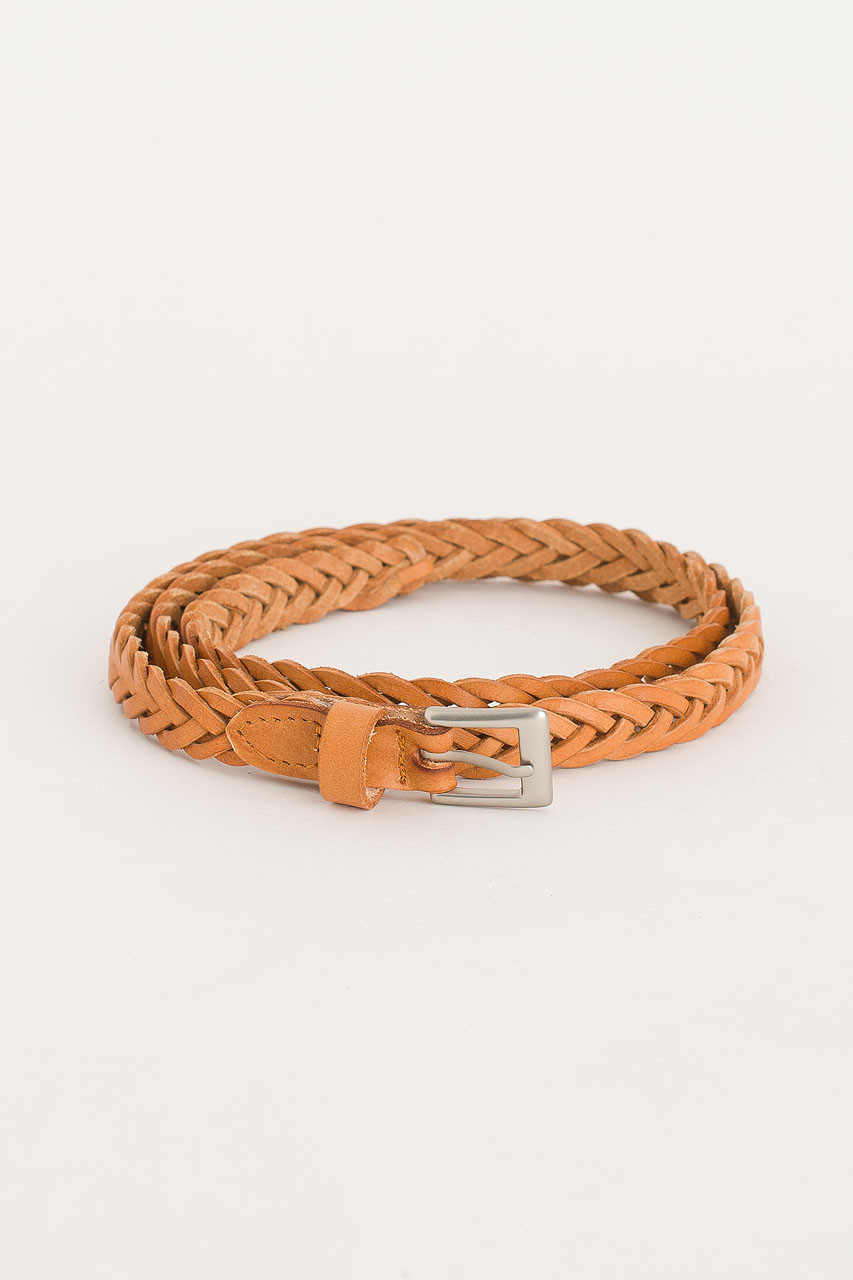 Cable Skinny Belt, Tan