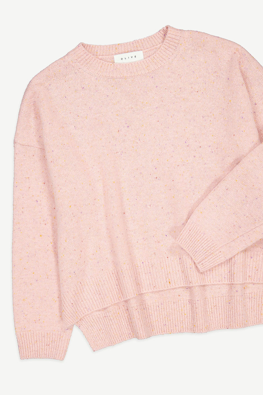 Boucle Round Neck Jumper, Azalea