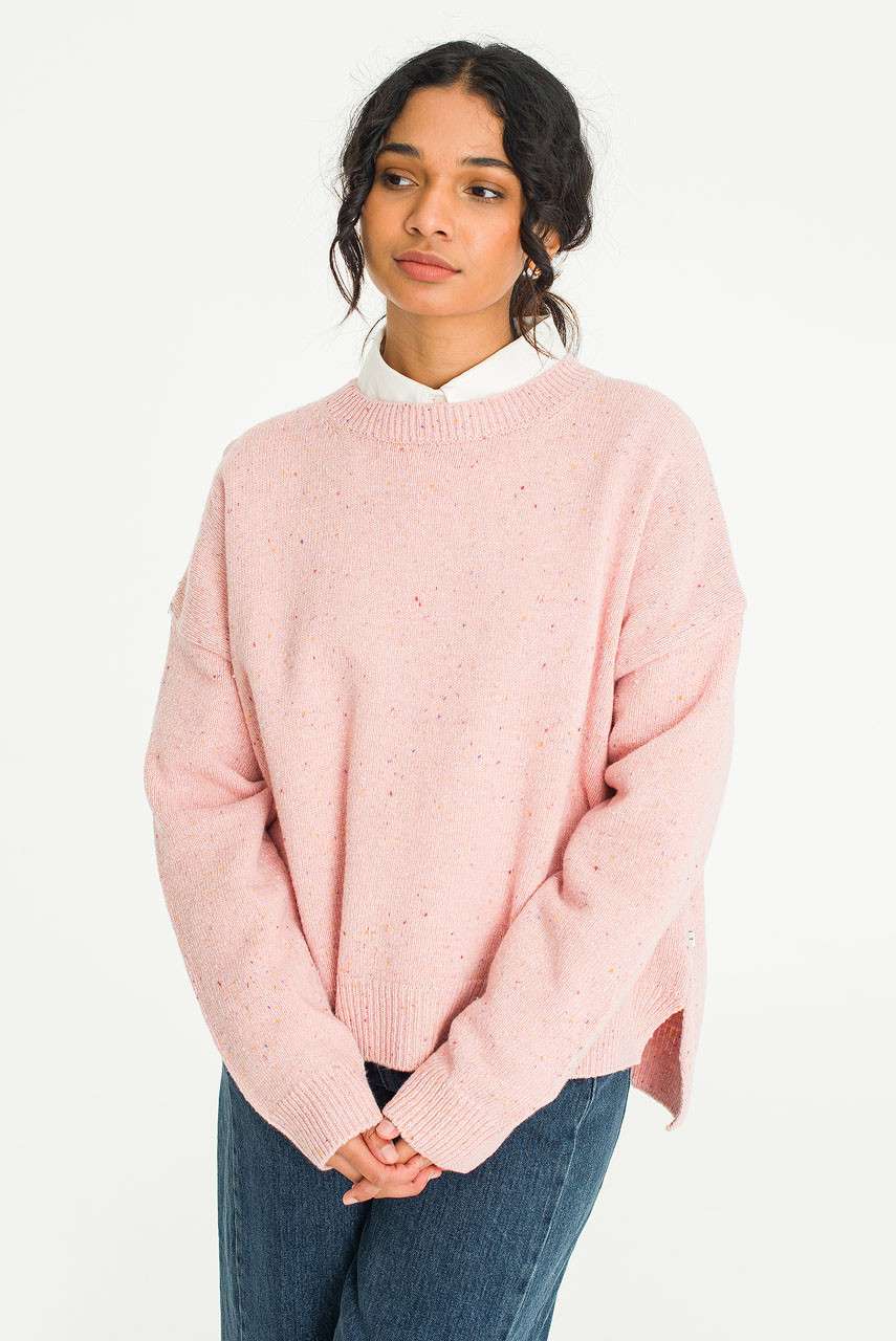 Boucle Round Neck Jumper, Azalea