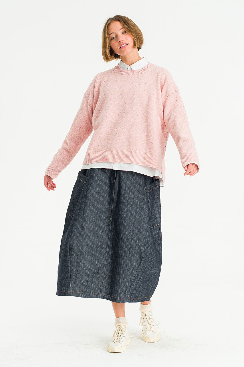 Boucle Round Neck Jumper, Azalea