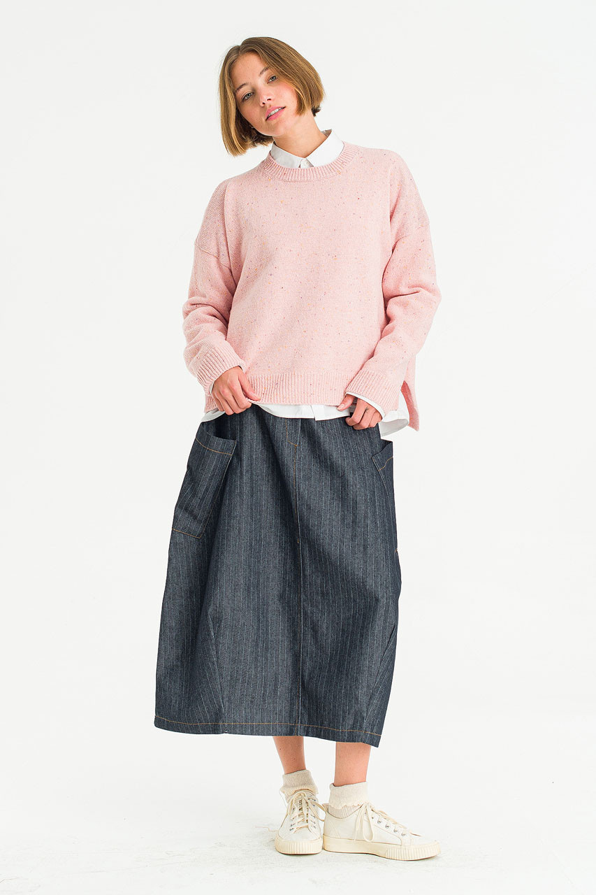 Boucle Round Neck Jumper, Azalea