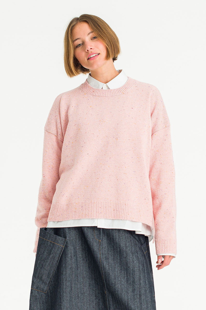 Boucle Round Neck Jumper, Azalea
