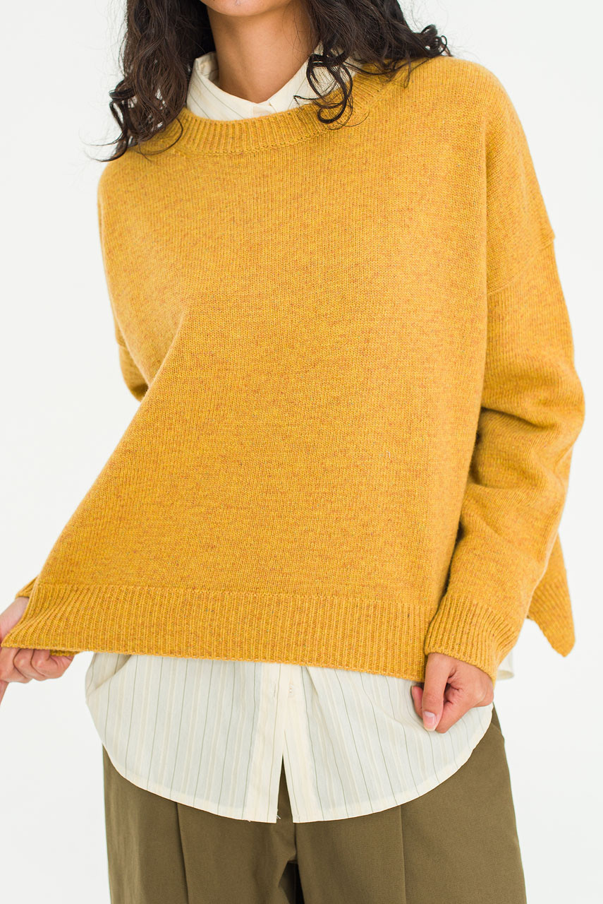 Boucle Round Neck Jumper, Mustard