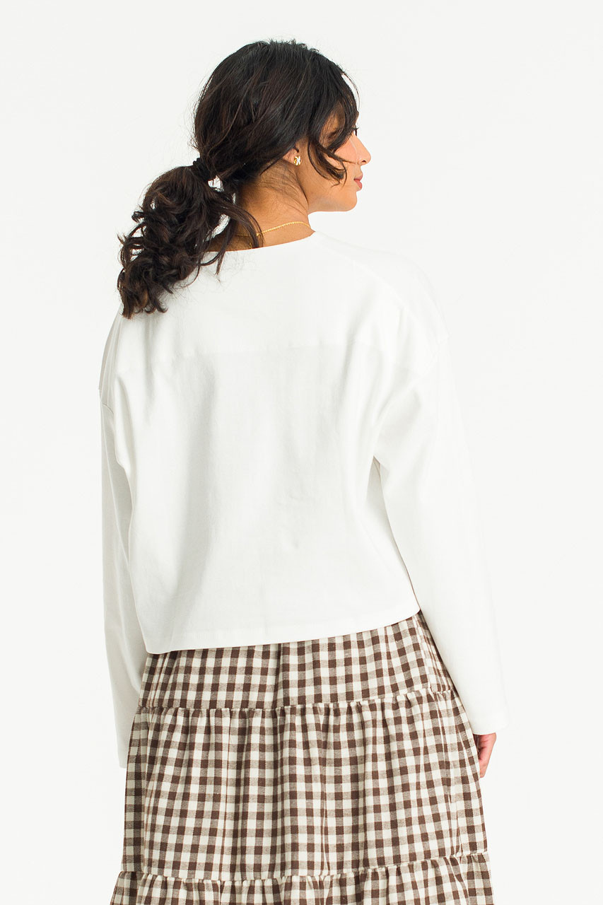 Cropped Cotton Tee, White