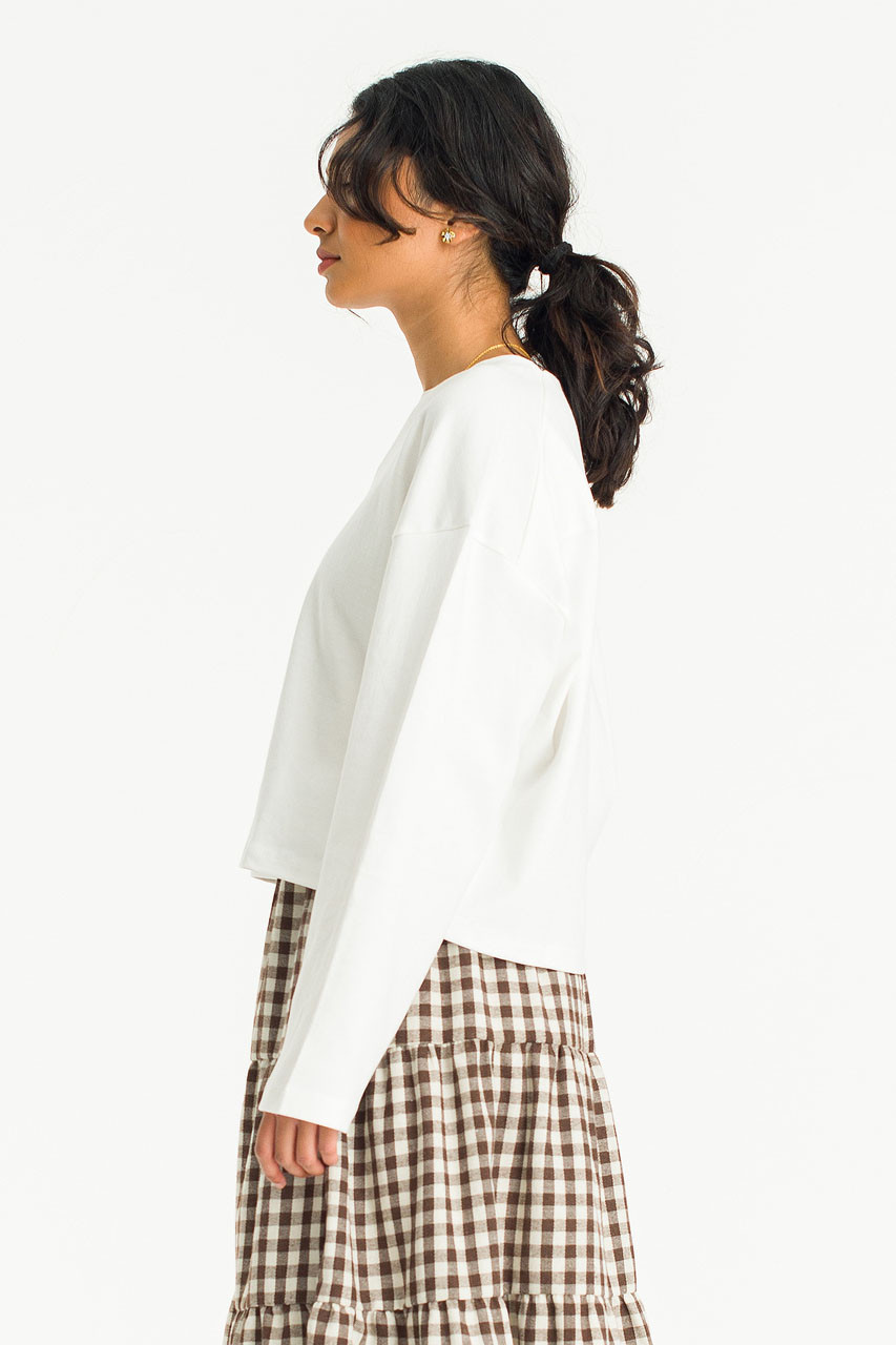 Cropped Cotton Tee, White