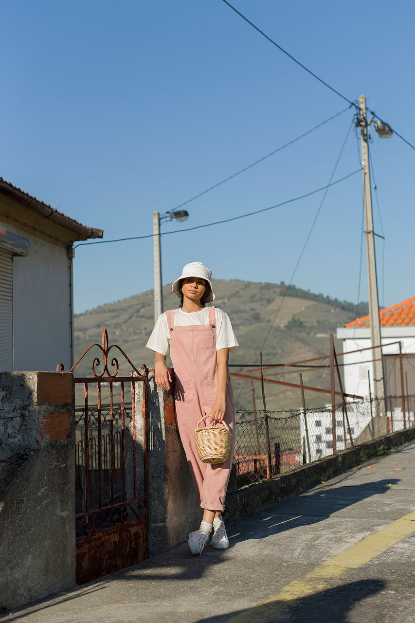 Pocket Point Corduroy Dungarees, Pink