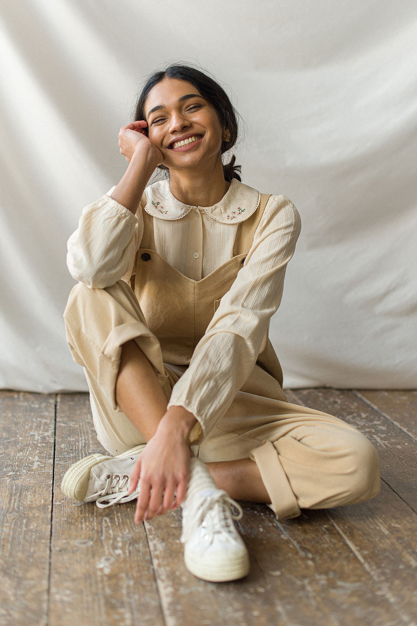 Pocket Point Corduroy Dungarees, Beige