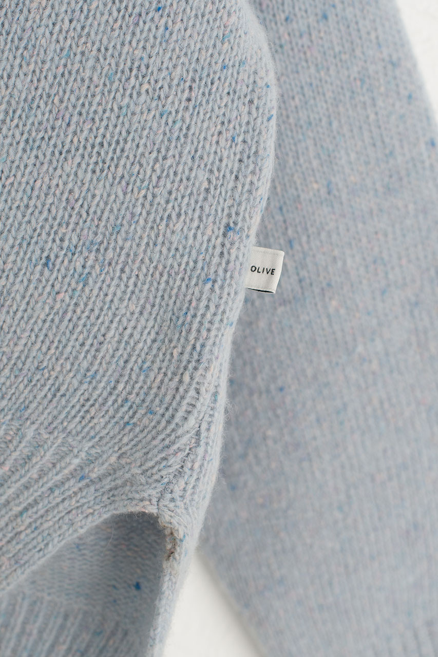 Boucle Round Neck Jumper, Light Blue