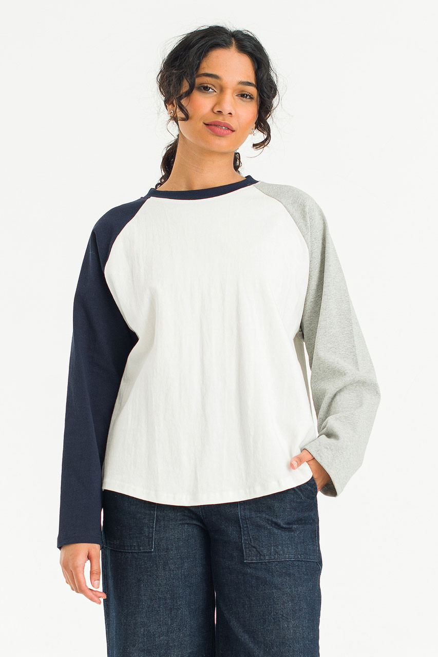 Colour Mix Raglan Tee, Ivory