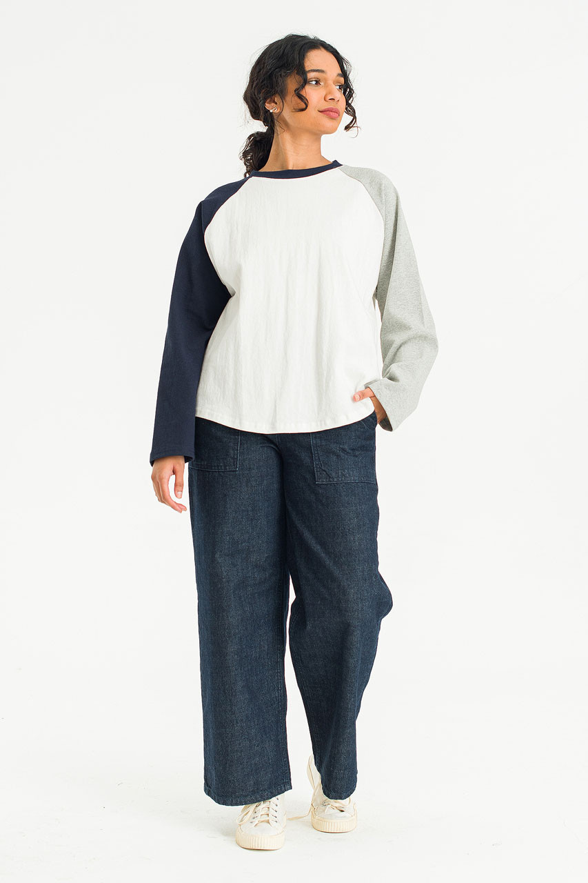 Colour Mix Raglan Tee, Ivory