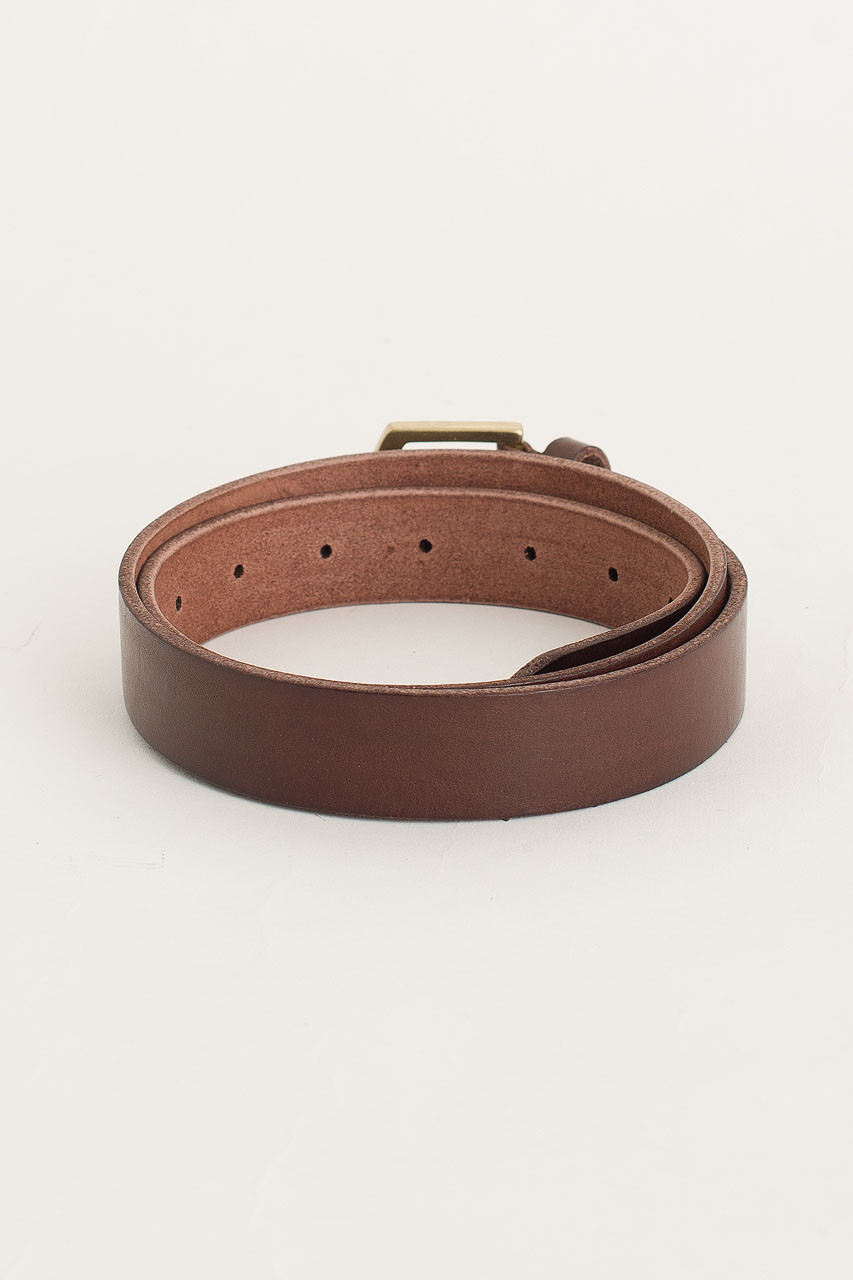 Gold Arch Buckle Belt, Brown