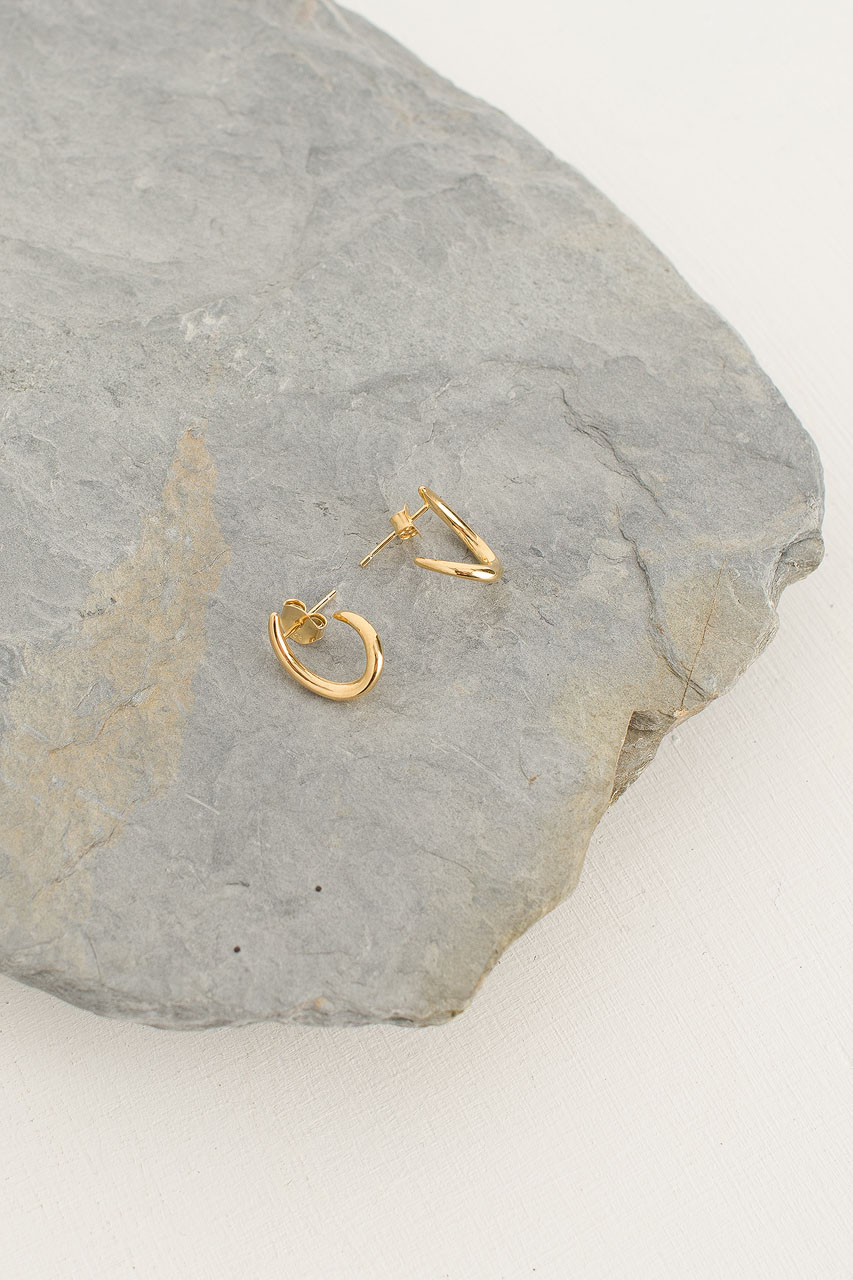 Gold Wind Stud, 18K Gold Plated