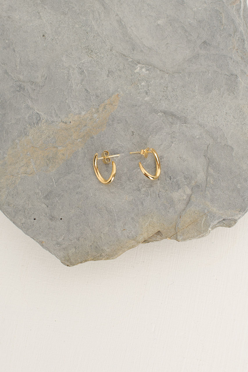 Gold Wind Stud, 18K Gold Plated