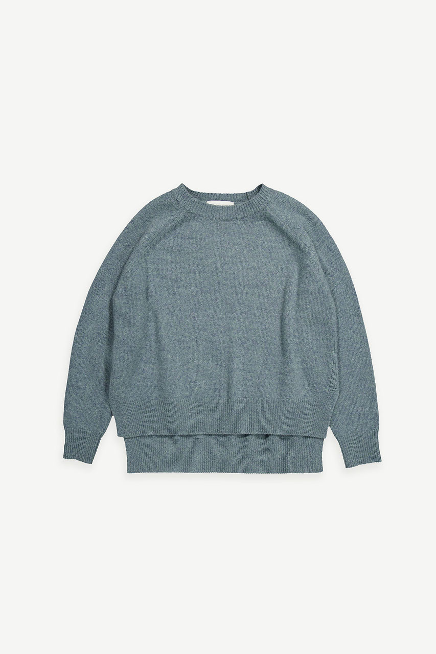 Unbalanced Crew Neck Knit, Topaz