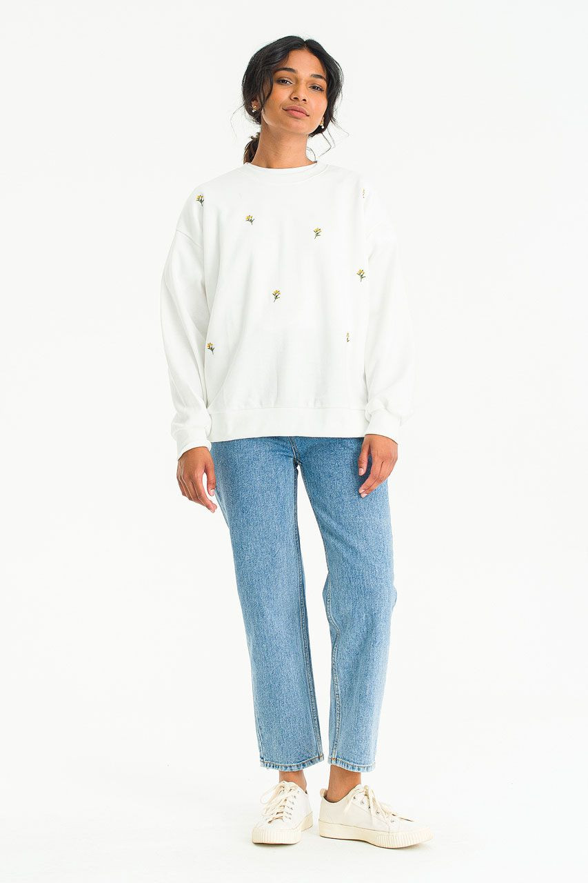 Lily Stitch Sweatshirt, Ivory