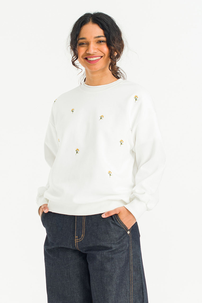 Lily Stitch Sweatshirt, Ivory