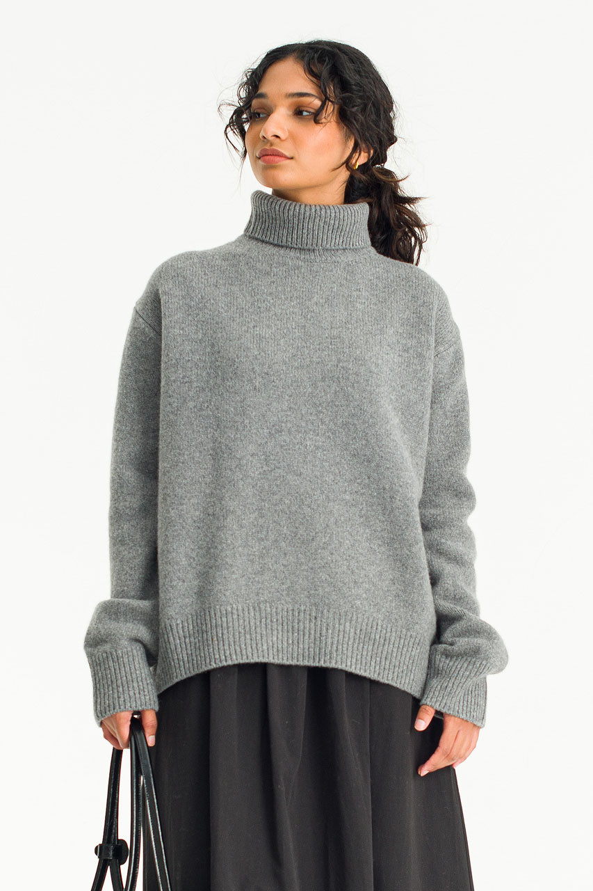Jane Turtleneck Jumper, Grey