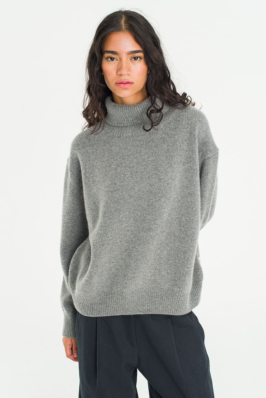 Jane Turtle Neck Jumper, Grey