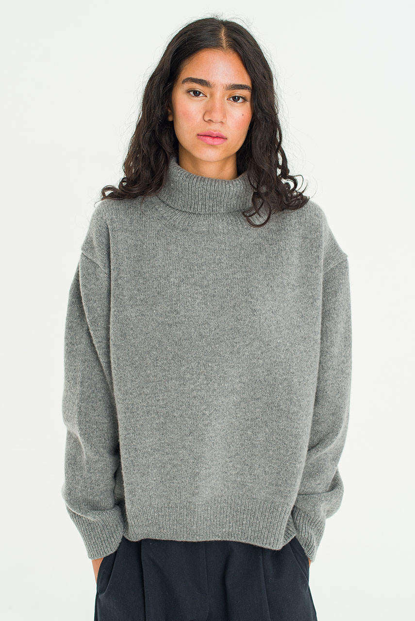 Jane Turtle Neck Jumper, Grey