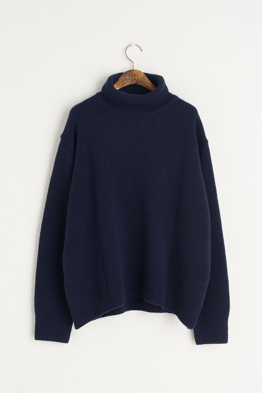 Jane Turtleneck Jumper, Navy