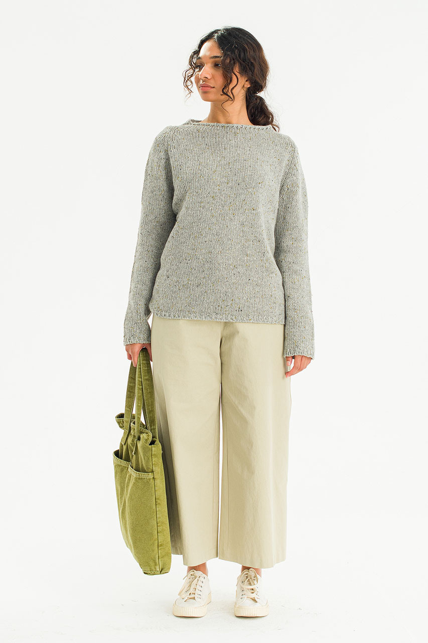 Flecked Fisherman Knit, Grey