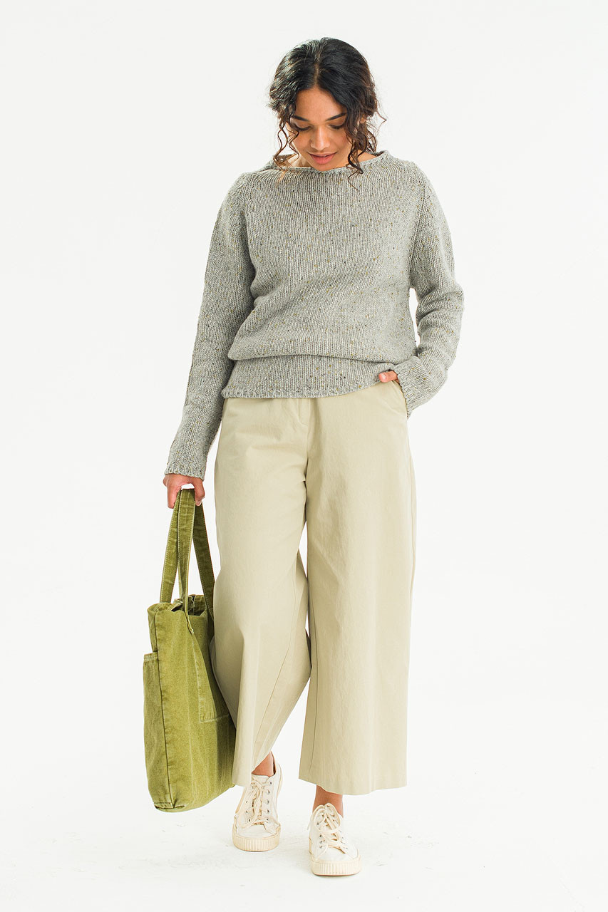 Flecked Fisherman Knit, Grey