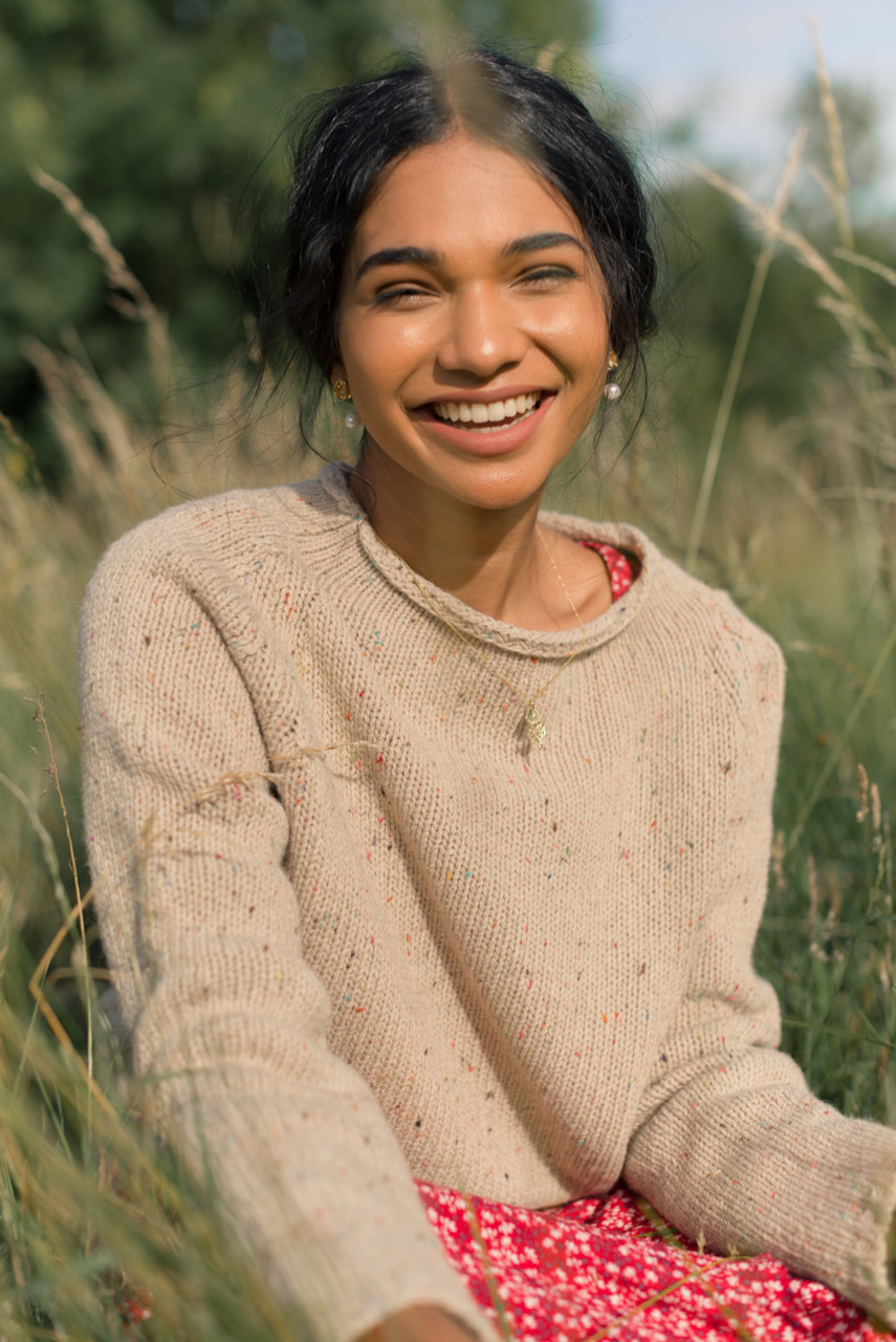 Flecked Fisherman Knit, Beige