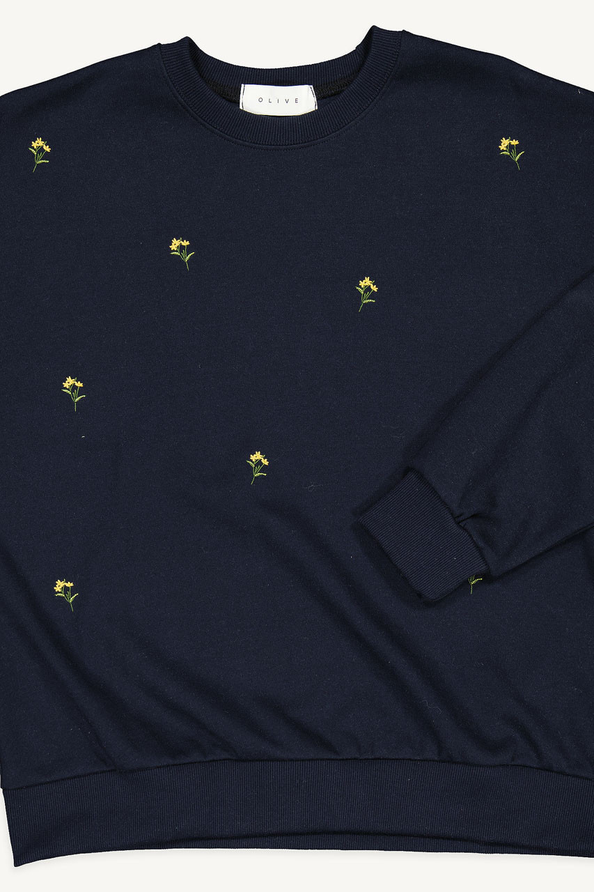 Lily Stitch Sweatshirt, Navy