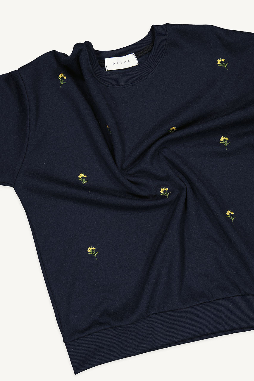Lily Stitch Sweatshirt, Navy