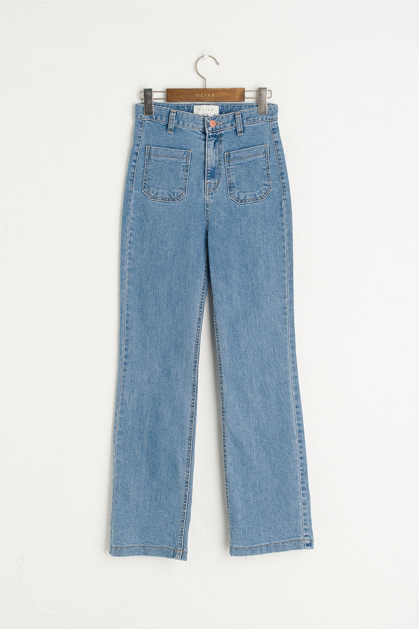 High Waist Retro Jean, Mid Blue