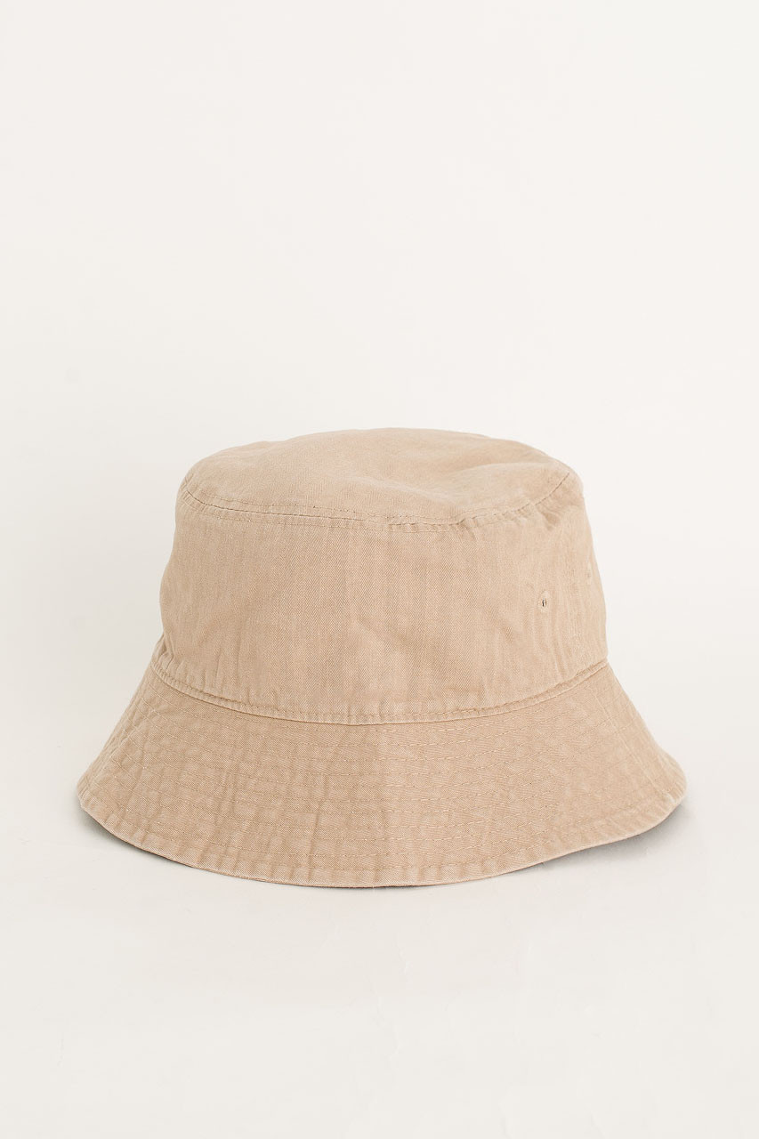 Washed Colour Brimmed Hat, Beige