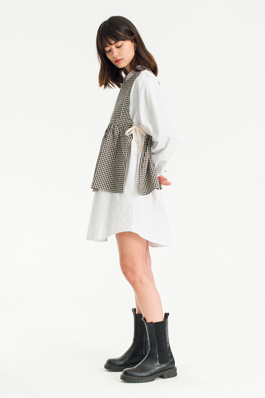 Faye Ribboned Vest, Black Gingham