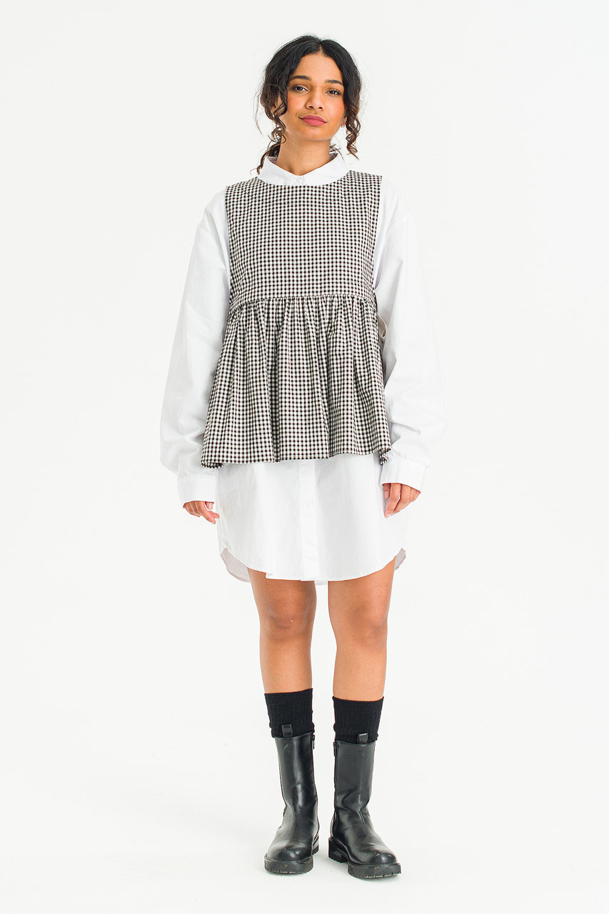 Faye Ribboned Vest, Black Gingham