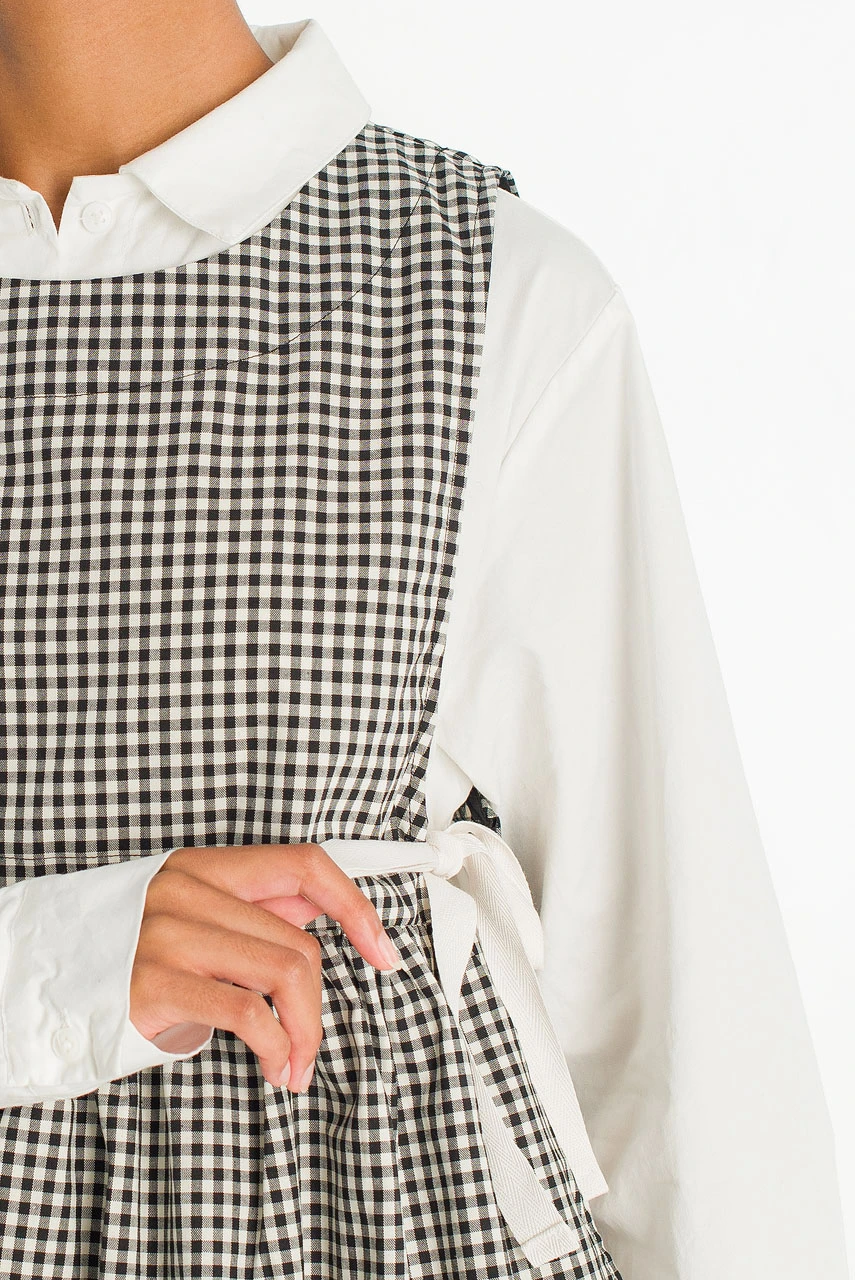 Faye Ribboned Vest, Black Gingham