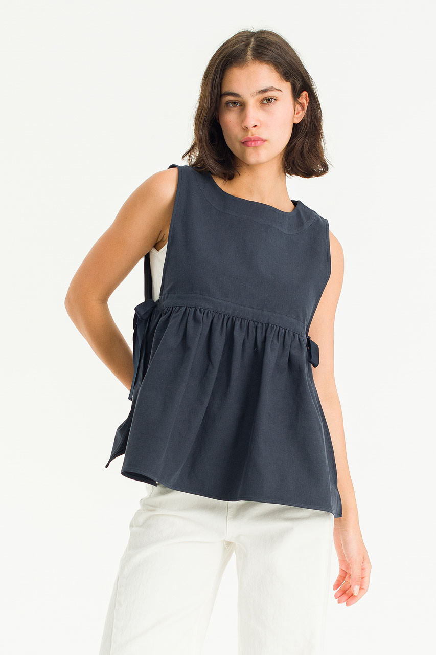 Faye Ribboned Vest, Navy