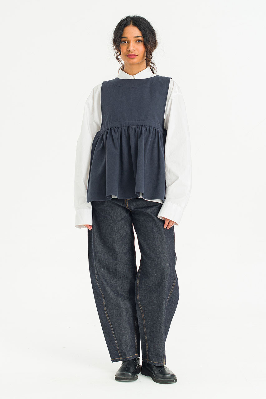 Faye Ribboned Vest, Navy