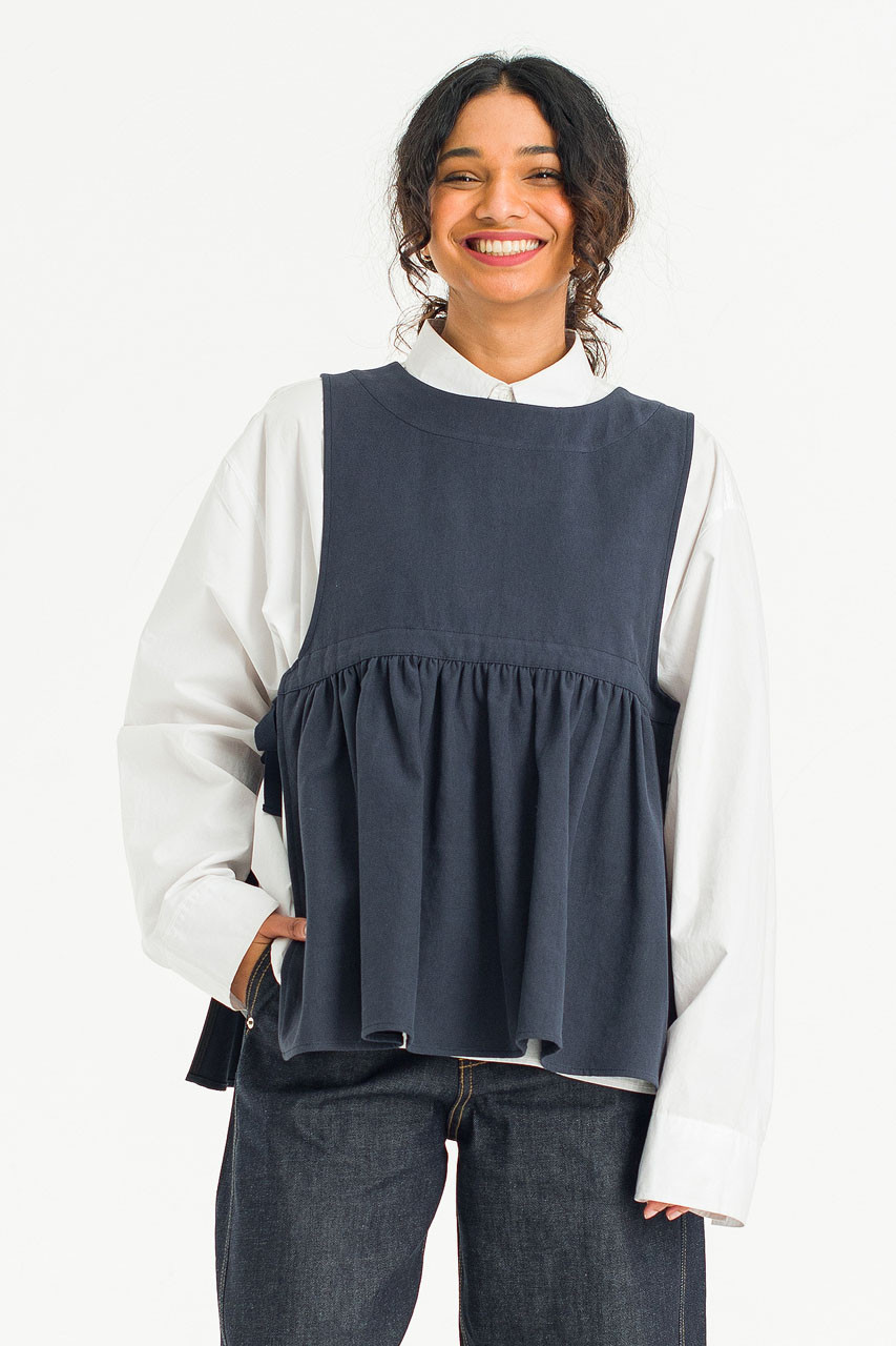 Faye Ribboned Vest, Navy