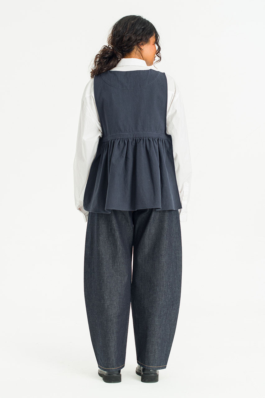 Faye Ribboned Vest, Navy